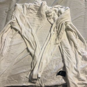 White detail front open cardigan